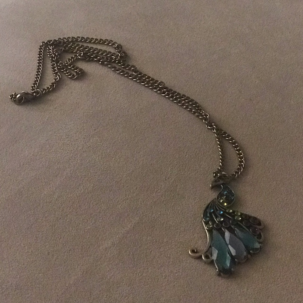 đLong Vintage crystal peacock vintage necklace - Picture 6 of 8
